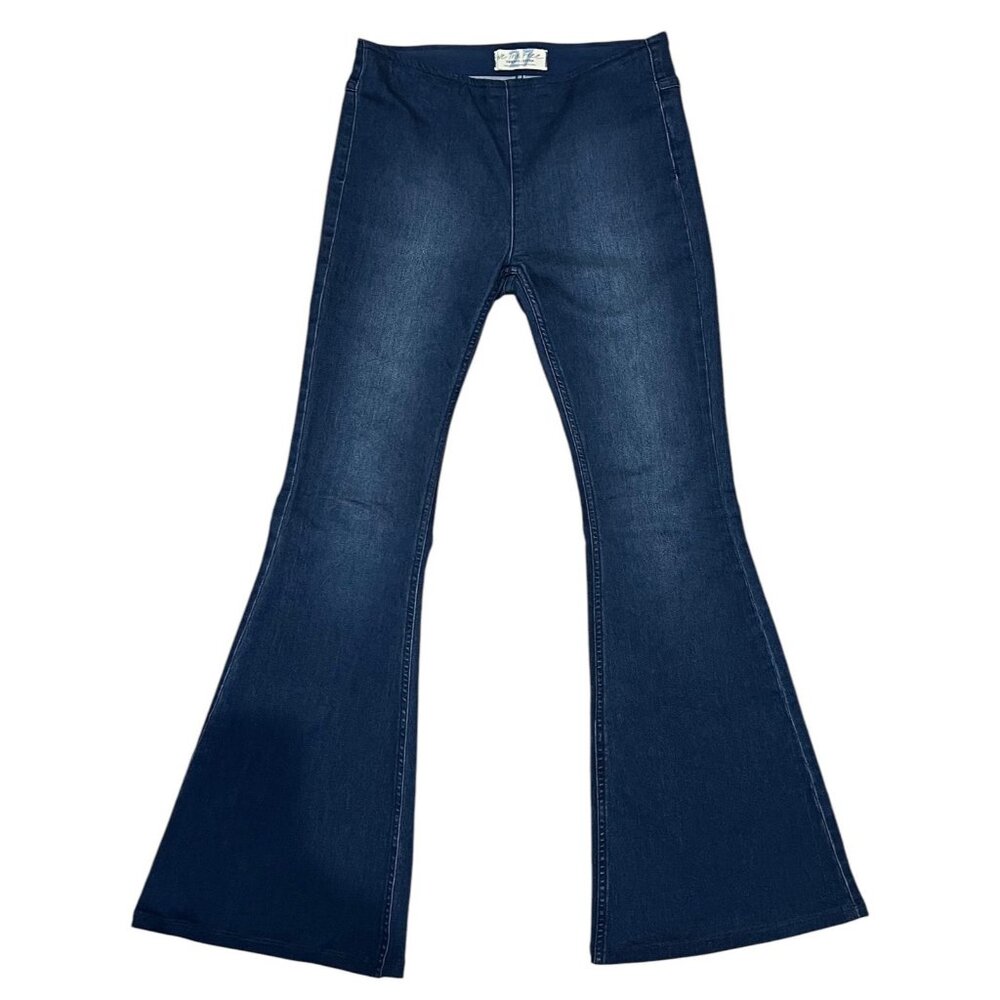 We The Free People Jeans Penny Pull On Flare Leg Size 27 Stretch Blue - Picture 3 of 12